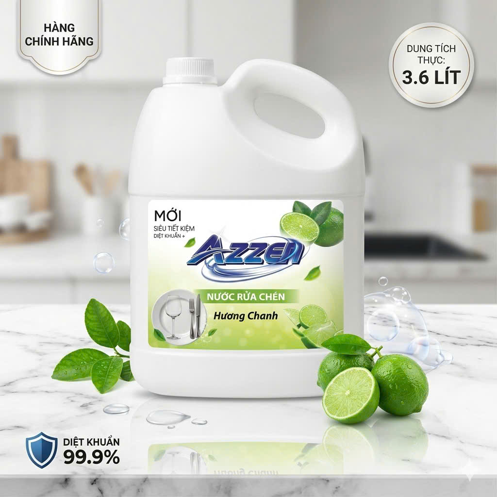 KN NƯỚC RỬA CHÉN CAO CẤP AZZEN 3,6l