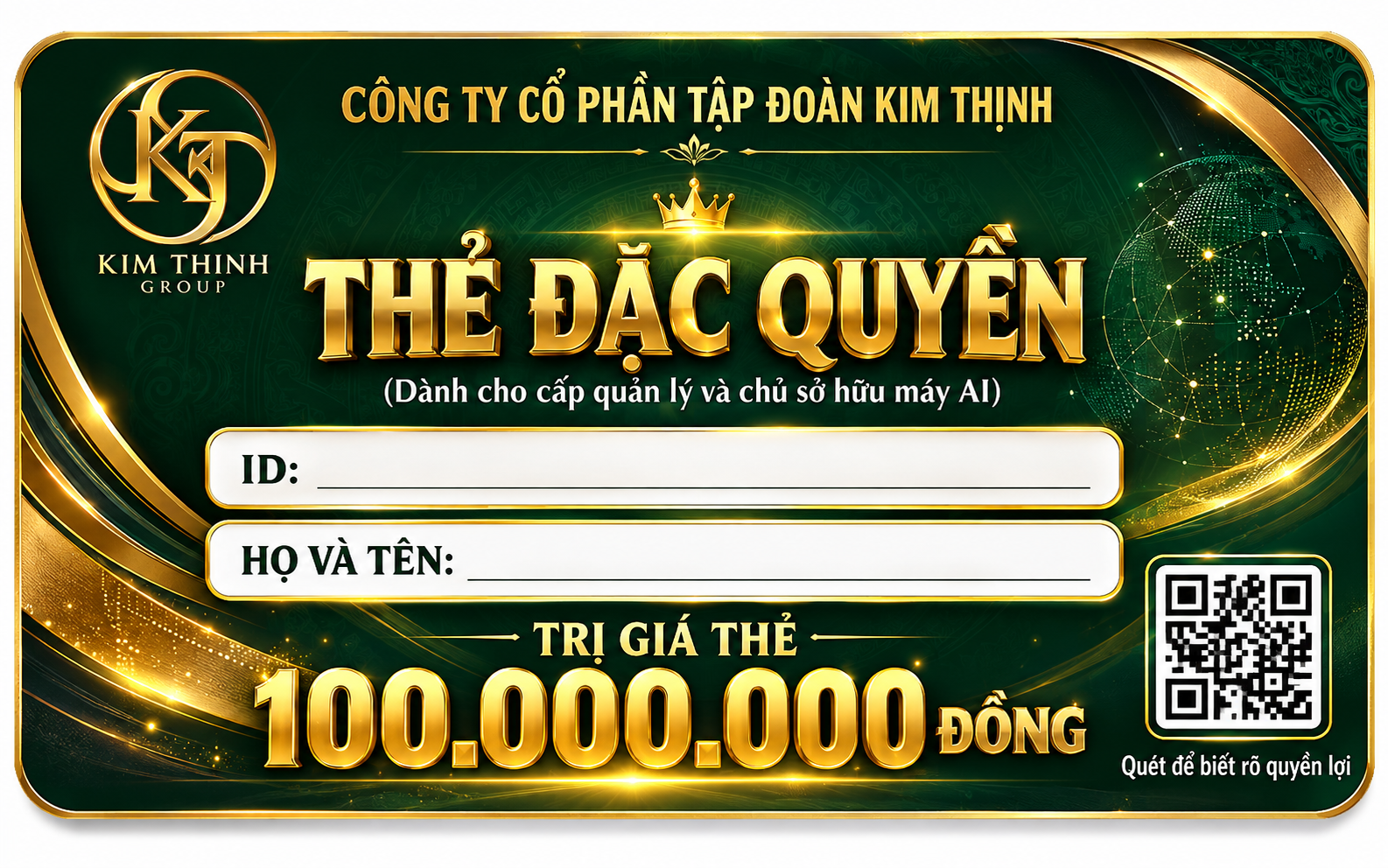 THẺ ĐẶC QUYỀN KIM THỊNH GROUP