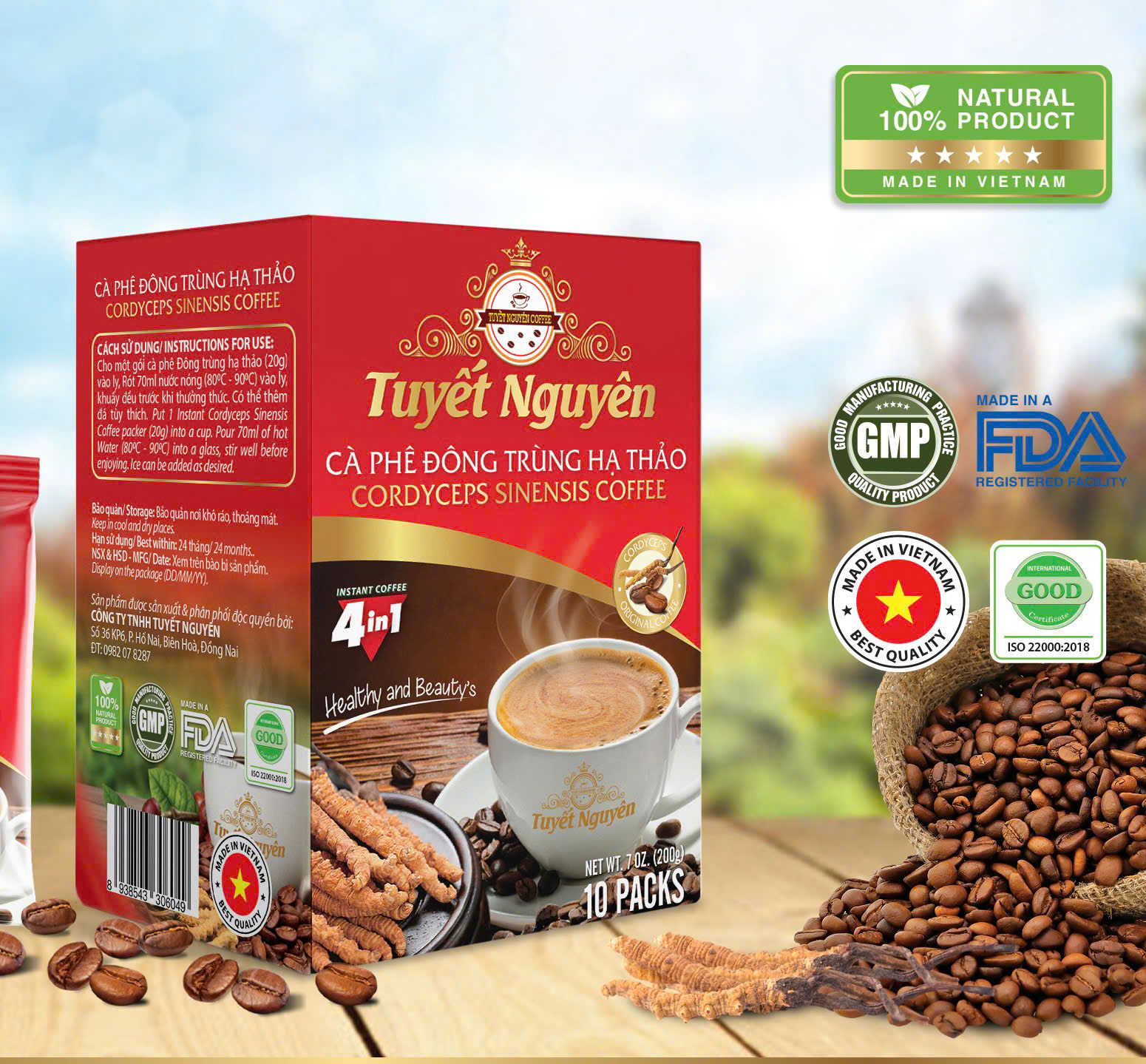 KN Cafe đông trùng hạ thảo hồng sâm